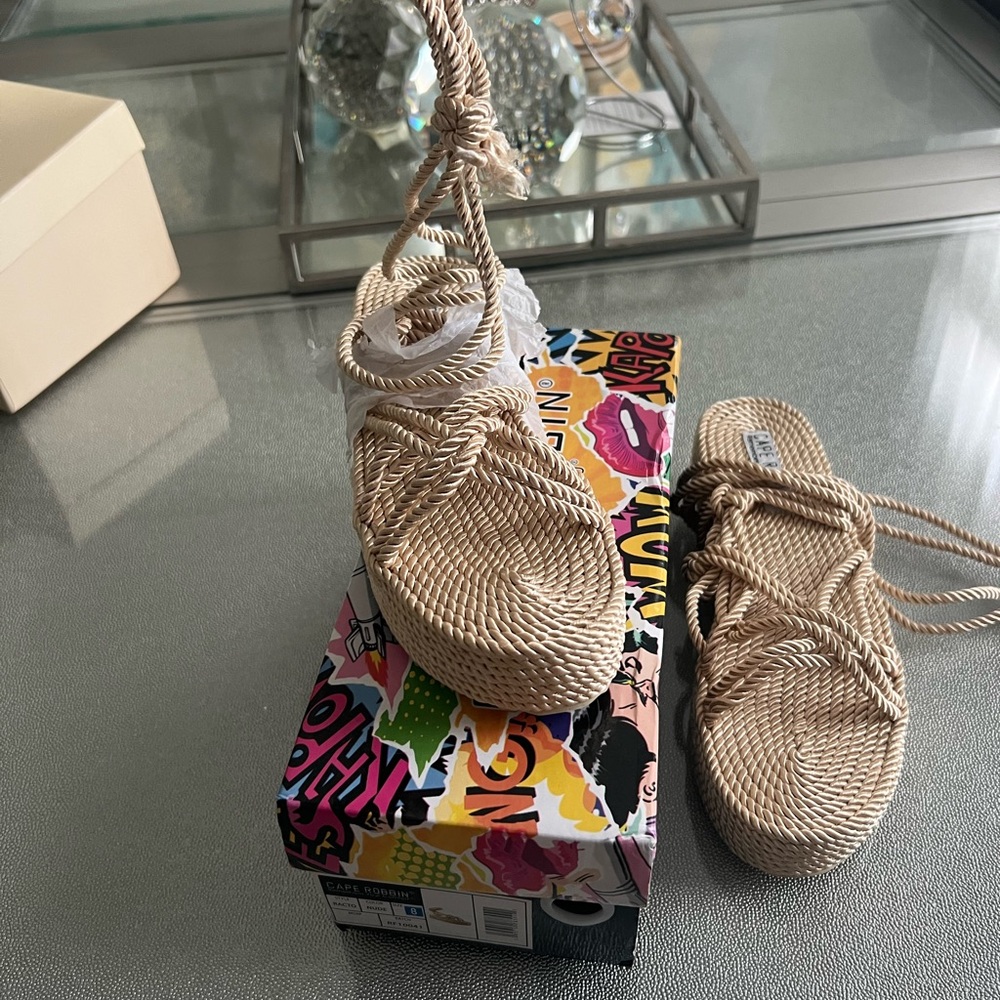 Beige Rope Sandals